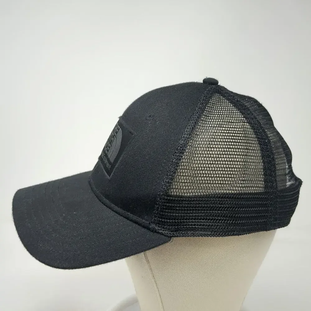 The North Face Trucker Hat Black One Size Mesh Back Snapback Alpine Logo Patch